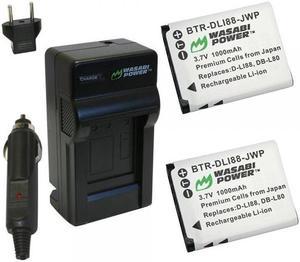 Wasabi Power Battery and Charger Kit for Pentax D-LI88, Optio H90, P70, P80, W90, WS80