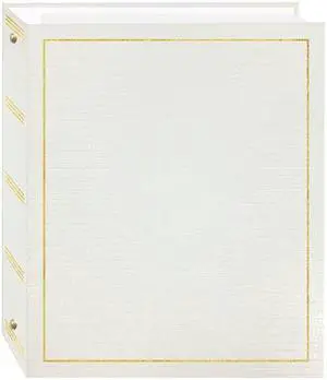 Magnetic Self-Stick 3-Ring Photo Album 100 Pages (50 Sheets), White