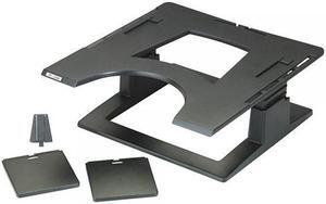 3M Adjustable Laptop Stand, Raise Screen Height to Reduce Neck Strain, 3 Height Adjustment, Large Platform for Docking Station, Non-Skid Base Keeps Laptop Secure, Cable Management, Black (LX500)