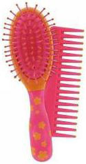 Scunci Girl 2pc Brush and Comb Flower Pack, Assorted Colors