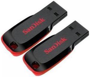 SanDisk Cruzer 32GB (16GB x 2) Cruzer Blade USB 2.0 Flash Drive Jump Drive Pen Drive SDCZ50 - Two Pack