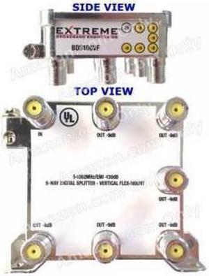 EXTREME 6 WAY BALANCED HD DIGITAL 1GHz HIGH PERFORMANCE COAX CABLE SPLITTER - BDS106VF by Extreme