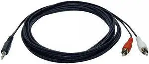Tripp Lite 3.5mm Mini Stereo to Two RCA Audio Y Splitter Adapter Cable (3.5mm M to 2x RCA M), 6-ft.(P314-006)