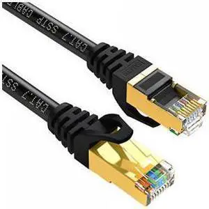 Cables Direct Online 200FT Cat7 Ethernet Cable  S/FTP Shielded RJ45 Patch Cord for 10Gbps High-Speed Networking  Black