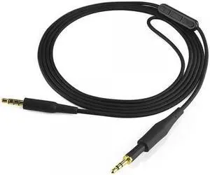Geekria QuickFit Audio Cable with Mic Compatible with AKG K451, K452, Q460, K480, K430, K450 Cable, 2.5mm Aux Replacement Stereo Cord with Inline Microphone and Volume Control (4 ft/1.2 m)