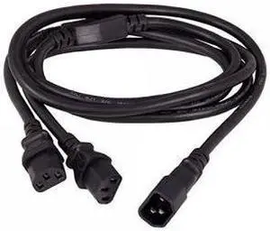 Cable Leader 6ft Power Extension Cord Splitter Cable 16 AWG IEC320 C14 to IEC320 C13 x 2
