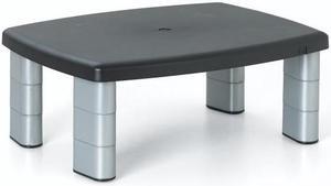 3M Adjustable Monitor Stand, Three Leg Segments Simply Adjust Height From 1" to 5 7/8", Sturdy Platform Holds Up to 80 lbs, 11-inch Space Between Columns for Storage, Silver/Black (MS80B)