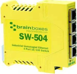 Brainboxes Switch - 4 ports - DIN rail mountable (SW-504)