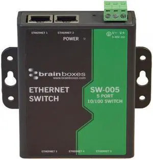 Brainboxes Switch - 5 ports - DIN rail mountable (SW-005)
