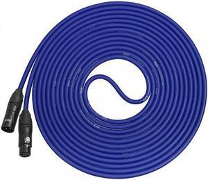 LyxPro Balanced XLR Cable 30 ft Premium Series Professional Microphone Cable, Powered Speakers and Other Pro Devices Cable, Blue