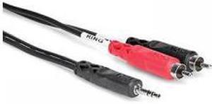 Hosa CMR-215 3.5 mm TRS to Dual RCA Stereo Breakout Cable, 15 feet