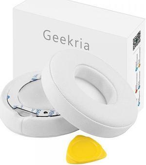 Geekria Earpads for Beats by Dr. Dre Solo3, Solo 3.0, Solo 2 Wireless On-Ear Headphones Replacement Ear Pad (White)