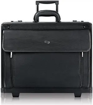 Solo Herald 15.6 Inch Rolling Laptop Catalog Case with Dual Combination Locks, Black