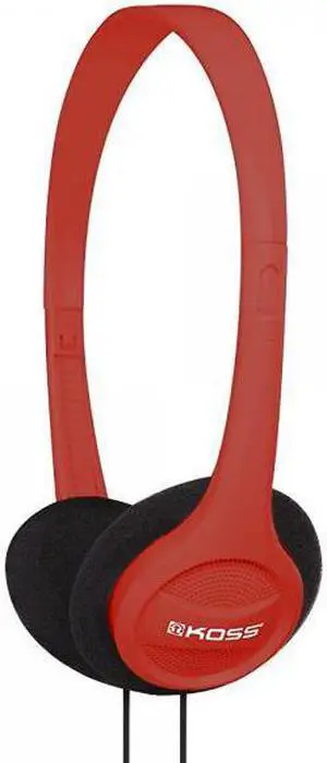 Koss KPH7R Portable On-Ear Headphone with Adjustable Headband - Red