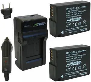 Wasabi Power Battery (2-Pack) and Charger for Leica BP-DC12, BP-DC12-U, 18729 and Leica V-Lux 4, V-Lux (Typ 114)