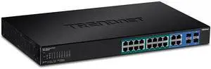 Trendnet 16-Port Gigabit Web Smart PoE+ Switch, 16 x Gigabit PoE+ Ports, 4 x Shared Gigabit Ports (RJ-45 or SFP), VLAN, QoS, LACP, IPv6 Support,185 W Power Budget, TPE-1620WS