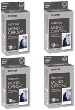 Fujifilm 4X Instax Mini Monochrome Instant Film, 10 Pack, Black/White (16531960 4)