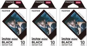 Fujifilm Instax Mini Instant Film BLACK FRAME 3-PACK BUNDLE SET , Film Black Frame ( 10 x 3 ) for Mini 90 8 70 7s 50s 25 300 Camera SP-1 Printer
