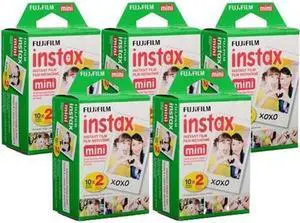 Fujifilm Instax Mini Instant Film, 10 Sheets of 5 Pack × 2 (100 Sheets) - Unauthorized product