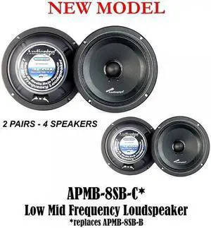 (4) AUDIOPIPE APMB-8SB-C 8" TWO PAIR FULL RANGE CAR AUDIO DJ SEALED BACK MID