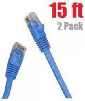 iMBAPrice (2 Pack) Category 5e (Cat5e) CMR Ethernet Patch Cable (15 Feet , Blue)