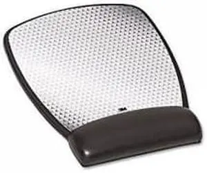 3M Precise Leatherette Mouse Pad w/Wrist Rest, 6-3/4 x 8-3/5, Black (MW309LE)