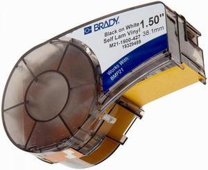 Brady Self-Laminating Vinyl Label Tape (M21-1250-427) - Black on White, Translucent Tape - Compatible with BMP21-PLUS Printer - 14' Length, 1.25" Width