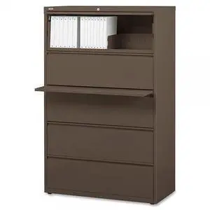 Lorell Lateral File 5-Drawer 42"x18-5/8"x67-5/8" Medium Tone 60473