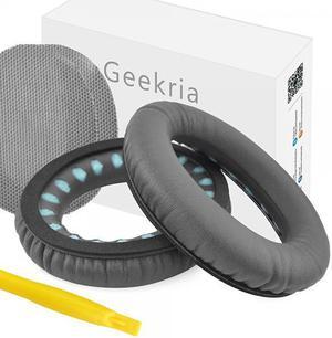 Geekria Replacement Ear Pads for Bose QuietComfort 35, QC35, QC25, QC2, QC15, Around-Ear AE2, AE2i, AE2w Headphones (Dark Gray)