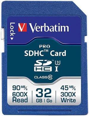 Verbatim 32GB Pro 600X SDHC Memory Card, UHS-1 U3 Class 10 - 98047