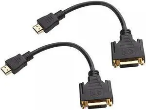 Cable Matters (2-Pack) Bi-Directional HDMI to DVI Video Cable Adapter - 5 Inches