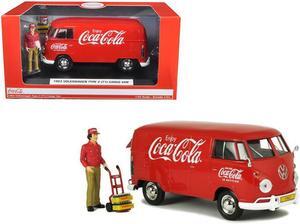 1963 Volkswagen Type 2 (T1) "Coca-Cola" w/Delivery Driver, Handcart & 2 Bottle Cases 1/24 Diecast by Motorcity Classics