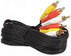 iMBAPrice RCA M/Mx3 Audio/Video Cable Gold Plated - Audio Video RCA Cable (3-RCA - 12 Feet)