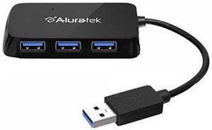 Aluratek 4-Port USB 3.0 SuperSpeed Hub with Attached Cable (AUH2304F)