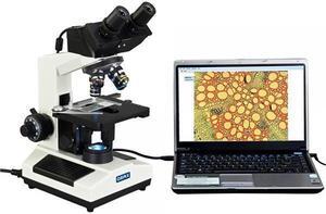 OMAX Built-in 3MP Camera 40X-2000X Digital Biological Compound Binocular LED Light Microscope with Double Layer Mechanical Stage Oil Immersion NA1.25 Condenser 3.0MP Camera