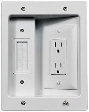 Legrand - On-Q HT2102WHV1 Flat Panel in Wall Cable Management TV Connection Kit, White