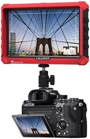 lilliput a7s 7 inch on camera field monitor supports 4k hdmi input loop output 1920x1200 native resolution 1000:1 contrast 500cd/m2 brightness 170 degree wide viewing angle + canon lpe6 battery plate