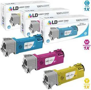 ld compatible xerox phaser 6500 set of 3 high yield toner cartridges: 106r01594 cyan, 106r01595 magenta and 106r01596 yellow for 6500, 6500/dn, 6500n and workcentre 6505