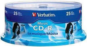 verbatim 700mb 40x 80 minute music recordable disc cdr, 25disc spindle 96155