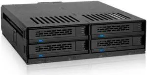 icy dock 4x2.5 ssd to 5.25 drive bay hot swap backplane cage mobile rack comparable to trayless design  expresscage mb324spb