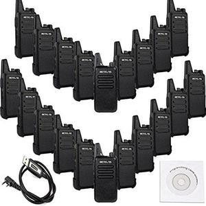 Retevis RT22 2 Way Radio Rechargeable VOX 16CH 400-480MHz CTCSS/DCS Two Way Radio(20 Pack) and Programming Cable