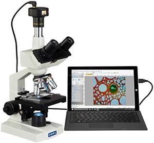 OMAX 40X-2500X Digital Lab Trinocular Compound LED Microscope with 5MP Digital Camera and Double Layer Mechanical Stage