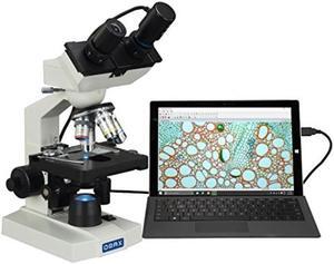 OMAX 40X-2500X Lab Binocular Compound LED Microscope with Double Layer Mechanical Stage and Digital Camera