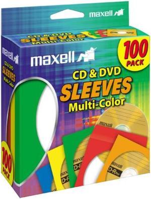 maxell 190132 cd & dvd sleeves multicolor100pk paper