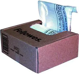 fellowes powershred shredder bags for all personal models, 100 bags & ties 36052