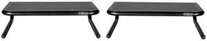 allsop metal art jr. monitor stand, 14inch wide platform holds 40 lbs with keyboard storage space  pearl black, 2 pack