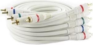 6ft 6 feet 5rca component video/audio male to male cable rg59/u white for hdtv, dvd
