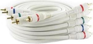 3ft 3 feet 5rca component video/audio male to male cable rg59/u white for hdtv, dvd