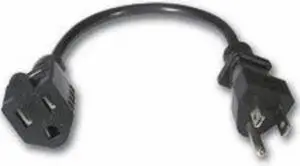 (Pack of 6) 18 AWG Outlet Saver Power Extension Cord - 1 Feet