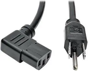Tripp Lite Standard Computer Power Cord 10A,18AWG (NEMA 5-15P to Right Angle IEC-320-C13) 6-ft.(P006-006-13RA)